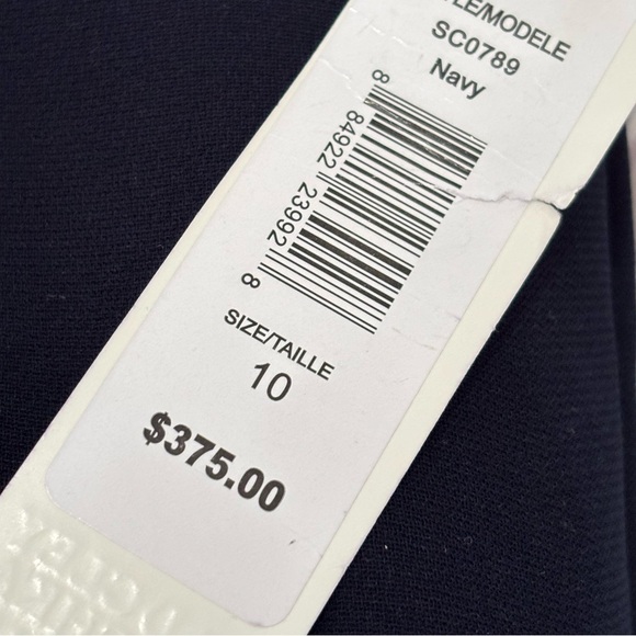 Badgley Mischka Collection Navy Dress with Sash - Picture 5 of 7